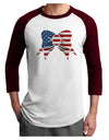 Patriotic Bow Adult Raglan Shirt-Raglan Shirt-TooLoud-White-Cardinal-X-Small-Davson Sales