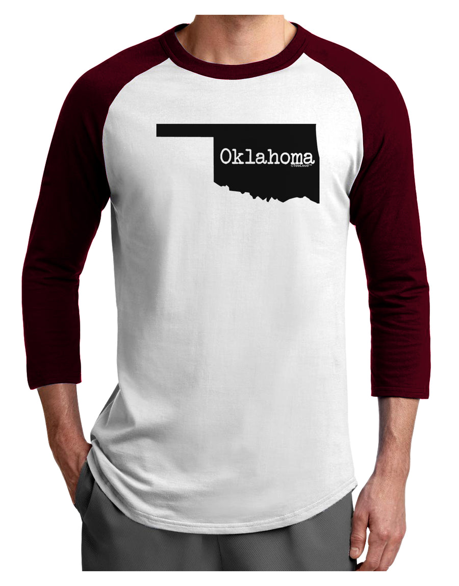 Oklahoma - United States Shape Adult Raglan Shirt by TooLoud-TooLoud-White-Black-X-Small-Davson Sales