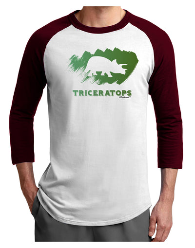 Jurassic Triceratops Design Adult Raglan Shirt by TooLoud-TooLoud-White-Cardinal-X-Small-Davson Sales