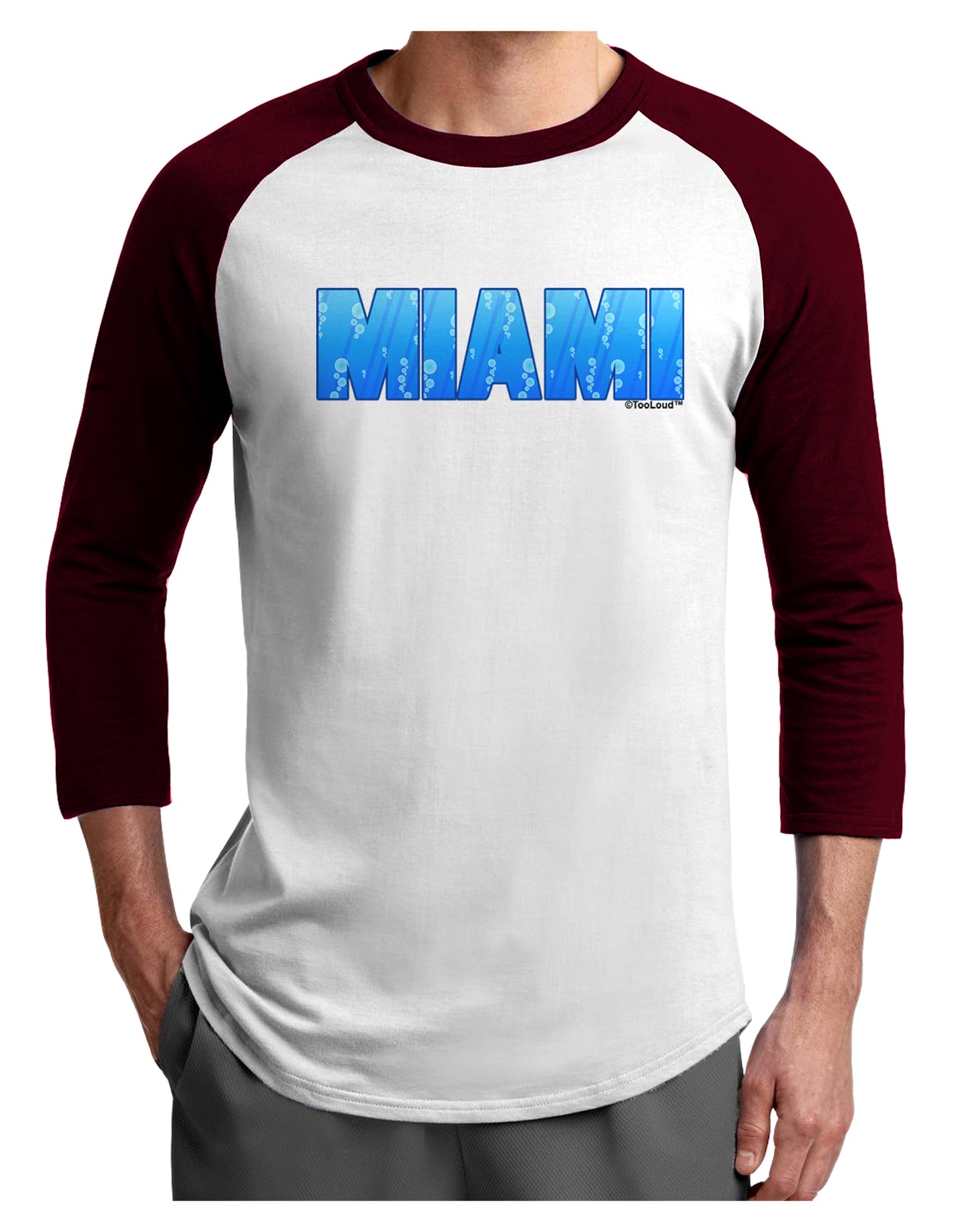 Miami Ocean Bubbles Adult Raglan Shirt by TooLoud-TooLoud-White-Cardinal-X-Small-Davson Sales
