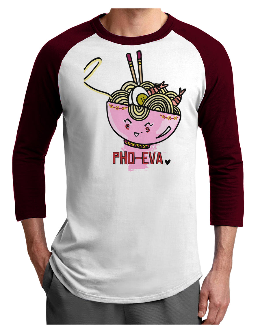 TooLoud Matching Pho Eva Pink Pho Bowl Adult Raglan Shirt-Mens-Tshirts-TooLoud-White-Black-X-Small-Davson Sales