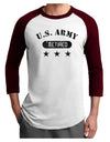 Retired Army Adult Raglan Shirt-TooLoud-White-Cardinal-X-Small-Davson Sales