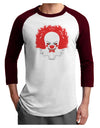 Extra Scary Clown Watercolor Adult Raglan Shirt-TooLoud-White-Cardinal-X-Small-Davson Sales