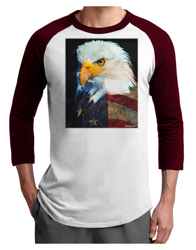 Patriotic Bald Eagle - American Flag Adult Raglan Shirt by TooLoud-TooLoud-White-Cardinal-X-Small-Davson Sales