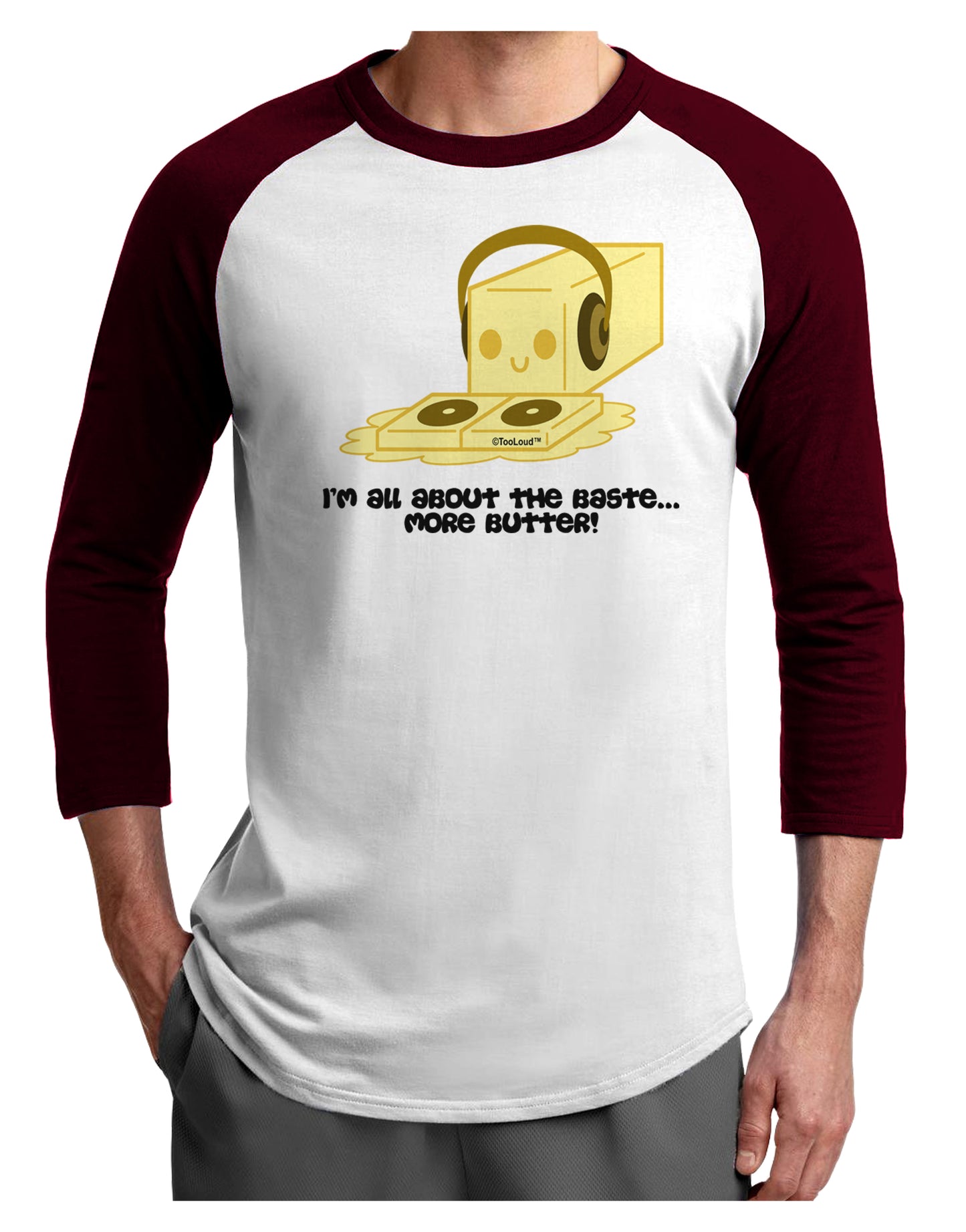Butter - All About That Baste Adult Raglan Shirt by TooLoud-TooLoud-White-Cardinal-X-Small-Davson Sales