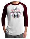 All American Girl - Fireworks and Heart Adult Raglan Shirt by TooLoud-TooLoud-White-Cardinal-X-Small-Davson Sales
