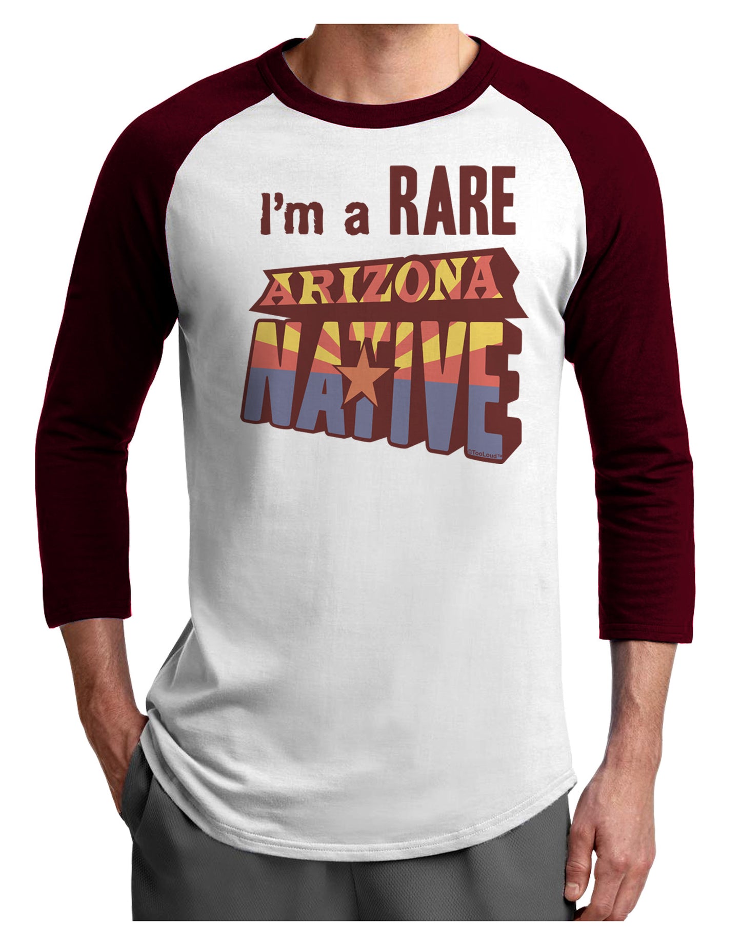 I'm a Rare Arizona Native Adult Raglan Shirt-Raglan Shirt-TooLoud-White-Cardinal-X-Small-Davson Sales