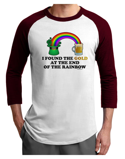 End Of The Rainbow Text Adult Raglan Shirt-Raglan Shirt-TooLoud-White-Cardinal-X-Small-Davson Sales