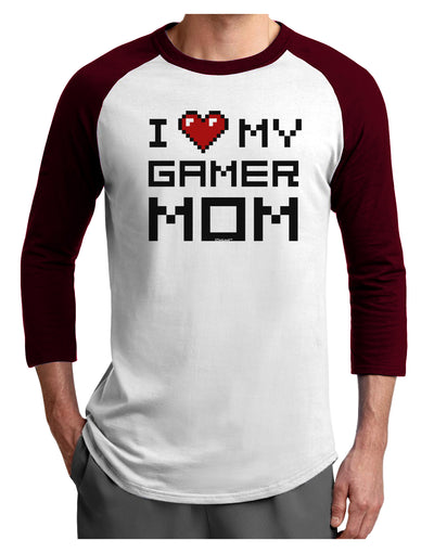 I Heart My Gamer Mom Adult Raglan Shirt by TooLoud-TooLoud-White-Cardinal-X-Small-Davson Sales