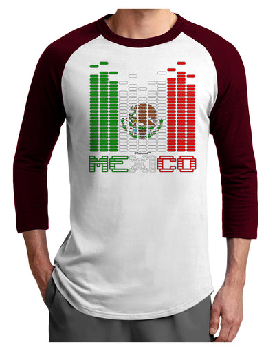 Mexican Flag Levels - Cinco De Mayo Text Adult Raglan Shirt-TooLoud-White-Cardinal-X-Small-Davson Sales