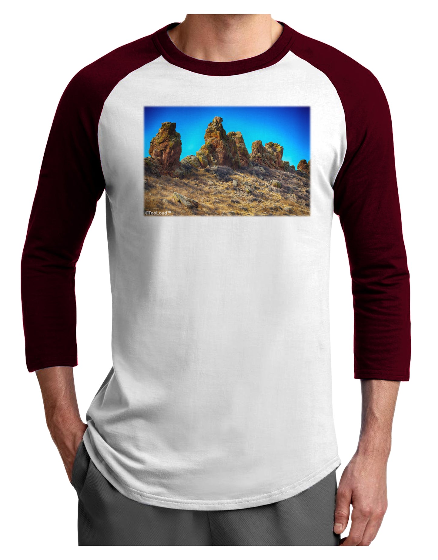Crags in Colorado Adult Raglan Shirt by TooLoud-TooLoud-White-Cardinal-X-Small-Davson Sales