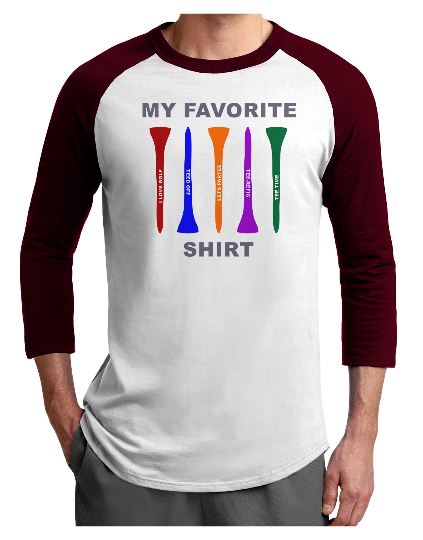 My Favorite Tee Shirt Adult Raglan Shirt by TooLoud-TooLoud-White-Cardinal-X-Small-Davson Sales