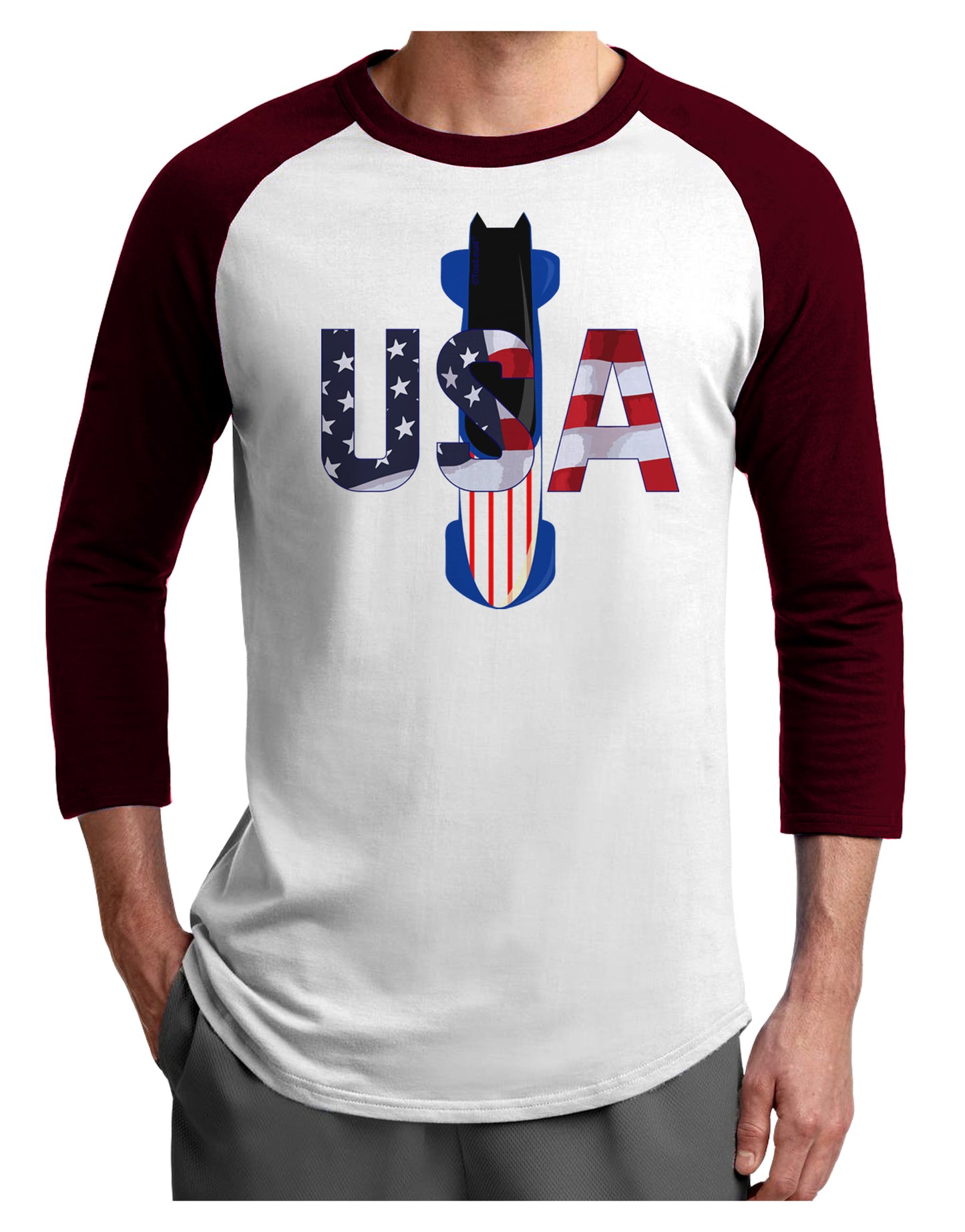 USA Bobsled Adult Raglan Shirt by TooLoud-TooLoud-White-Cardinal-X-Small-Davson Sales