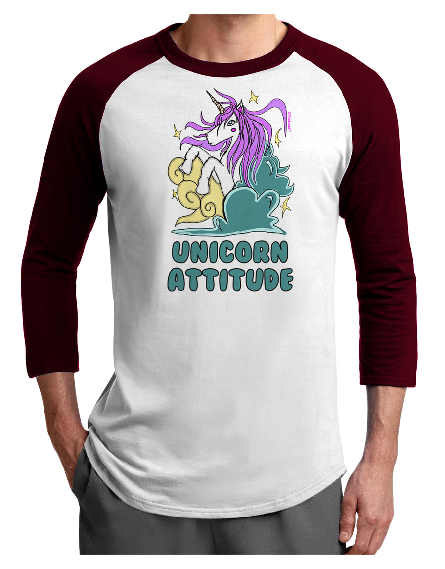 Unicorn Attitude Adult Raglan Shirt-Mens-Tshirts-TooLoud-White-Black-X-Small-Davson Sales