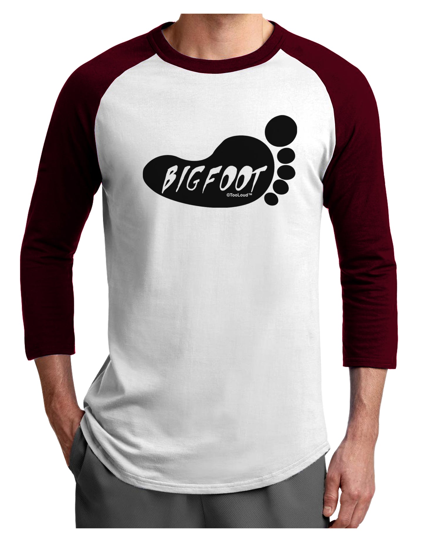 Bigfoot Adult Raglan Shirt by TooLoud-TooLoud-White-Cardinal-X-Small-Davson Sales
