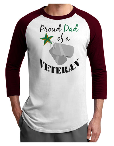 Dad of Veteran Adult Raglan Shirt-Raglan Shirt-TooLoud-White-Cardinal-X-Small-Davson Sales