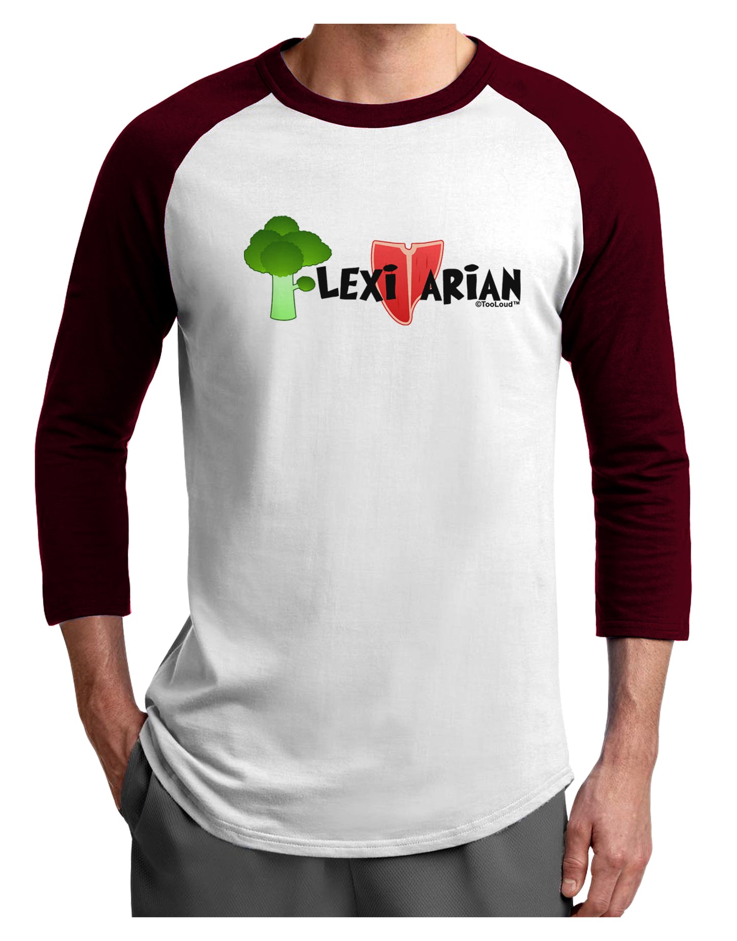 Flexitarian Adult Raglan Shirt by TooLoud-TooLoud-White-Cardinal-X-Small-Davson Sales