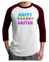 Happy Easter Decorated Eggs Adult Raglan Shirt-Raglan Shirt-TooLoud-White-Cardinal-X-Small-Davson Sales