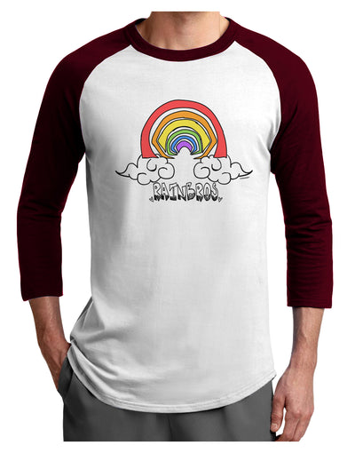 TooLoud RAINBROS Adult Raglan Shirt-Mens-Tshirts-TooLoud-White-Cardinal-X-Small-Davson Sales