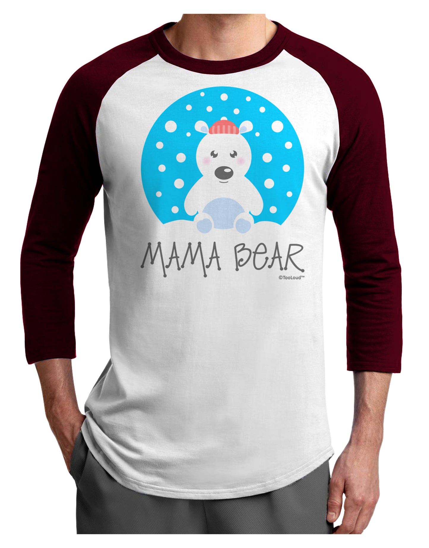 Matching Polar Bear Family - Mama Bear Adult Raglan Shirt by TooLoud-TooLoud-White-Cardinal-X-Small-Davson Sales