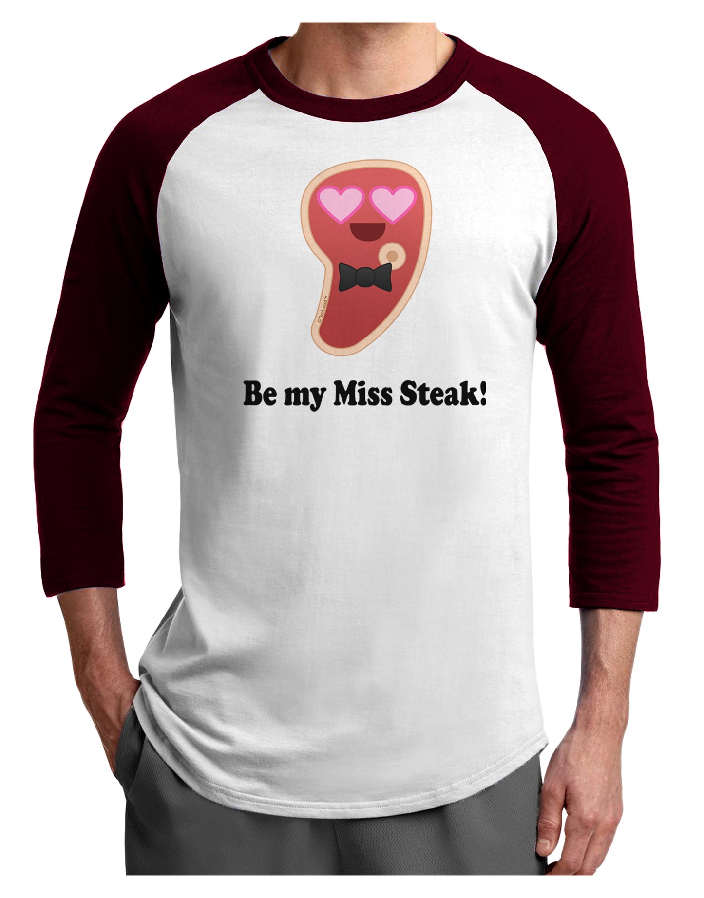 Be My Miss Steak - Romantic Adult Raglan Shirt by TooLoud-TooLoud-White-Cardinal-X-Small-Davson Sales