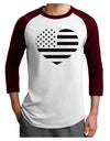 American Flag Heart Design - Stamp Style Adult Raglan Shirt by TooLoud-TooLoud-White-Cardinal-X-Small-Davson Sales