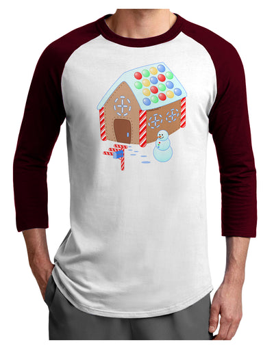 Little Gingerbread House Design #1 Adult Raglan Shirt by TooLoud-TooLoud-White-Cardinal-X-Small-Davson Sales