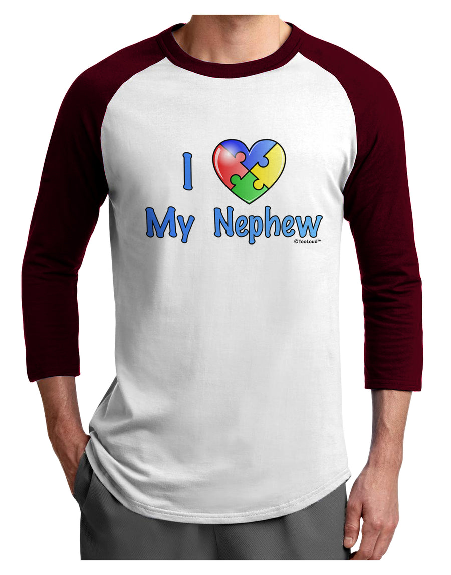 I Heart My Nephew - Autism Awareness Adult Raglan Shirt by TooLoud-TooLoud-White-Black-X-Small-Davson Sales