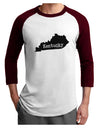 Kentucky - United States Shape Adult Raglan Shirt by TooLoud-TooLoud-White-Cardinal-X-Small-Davson Sales