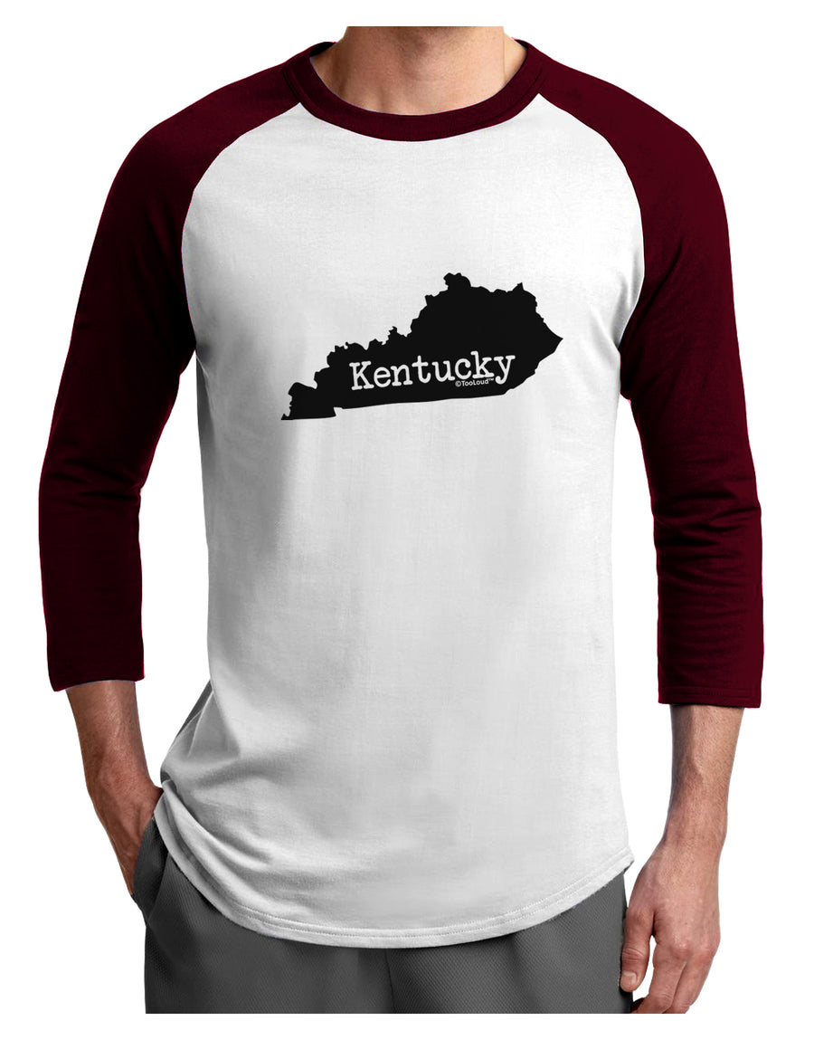 Kentucky - United States Shape Adult Raglan Shirt by TooLoud-TooLoud-White-Black-X-Small-Davson Sales