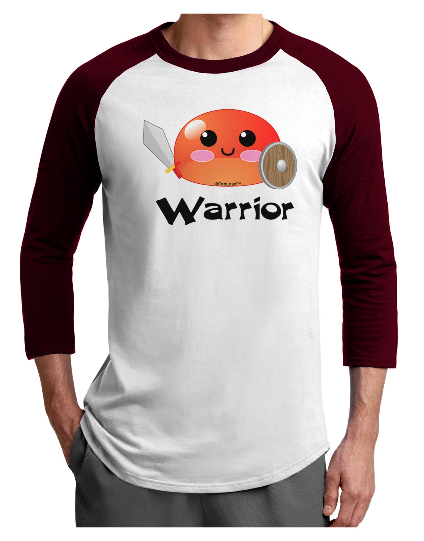 Cute RPG Slime - Warrior Adult Raglan Shirt by TooLoud-TooLoud-White-Cardinal-X-Small-Davson Sales