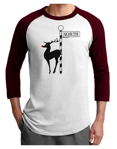 Rudolf the Ratchet Reindeer Adult Raglan Shirt-TooLoud-White-Cardinal-X-Small-Davson Sales