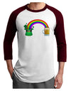 End Of The Rainbow - Beer Adult Raglan Shirt-Raglan Shirt-TooLoud-White-Cardinal-X-Small-Davson Sales