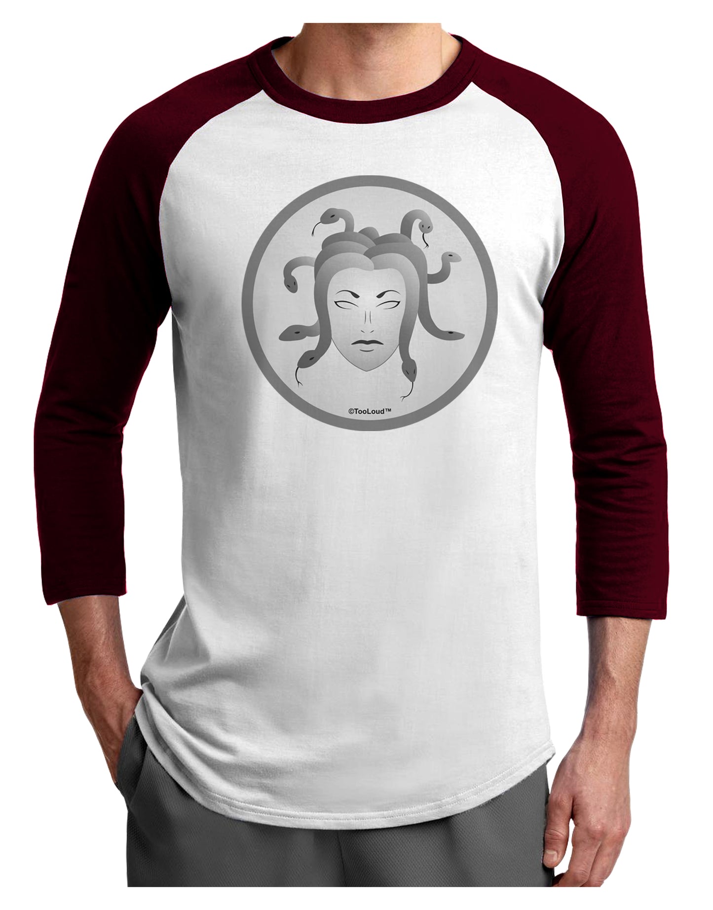 Medusa Head Coin - Greek Mythology Adult Raglan Shirt by TooLoud-TooLoud-White-Cardinal-X-Small-Davson Sales