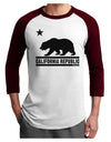 California Republic Design - Cali Bear Adult Raglan Shirt by TooLoud-TooLoud-White-Cardinal-X-Small-Davson Sales