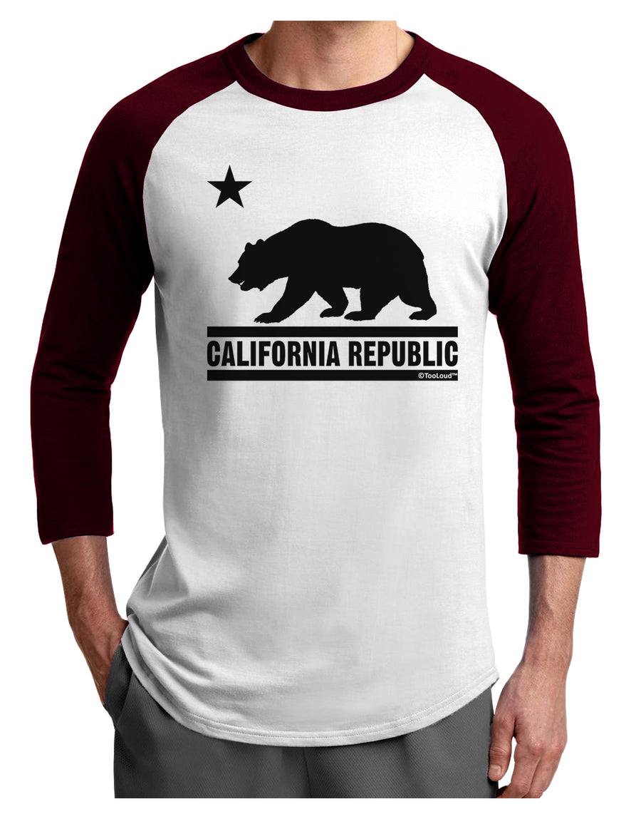 California Republic Design - Cali Bear Adult Raglan Shirt by TooLoud-TooLoud-White-Black-X-Small-Davson Sales