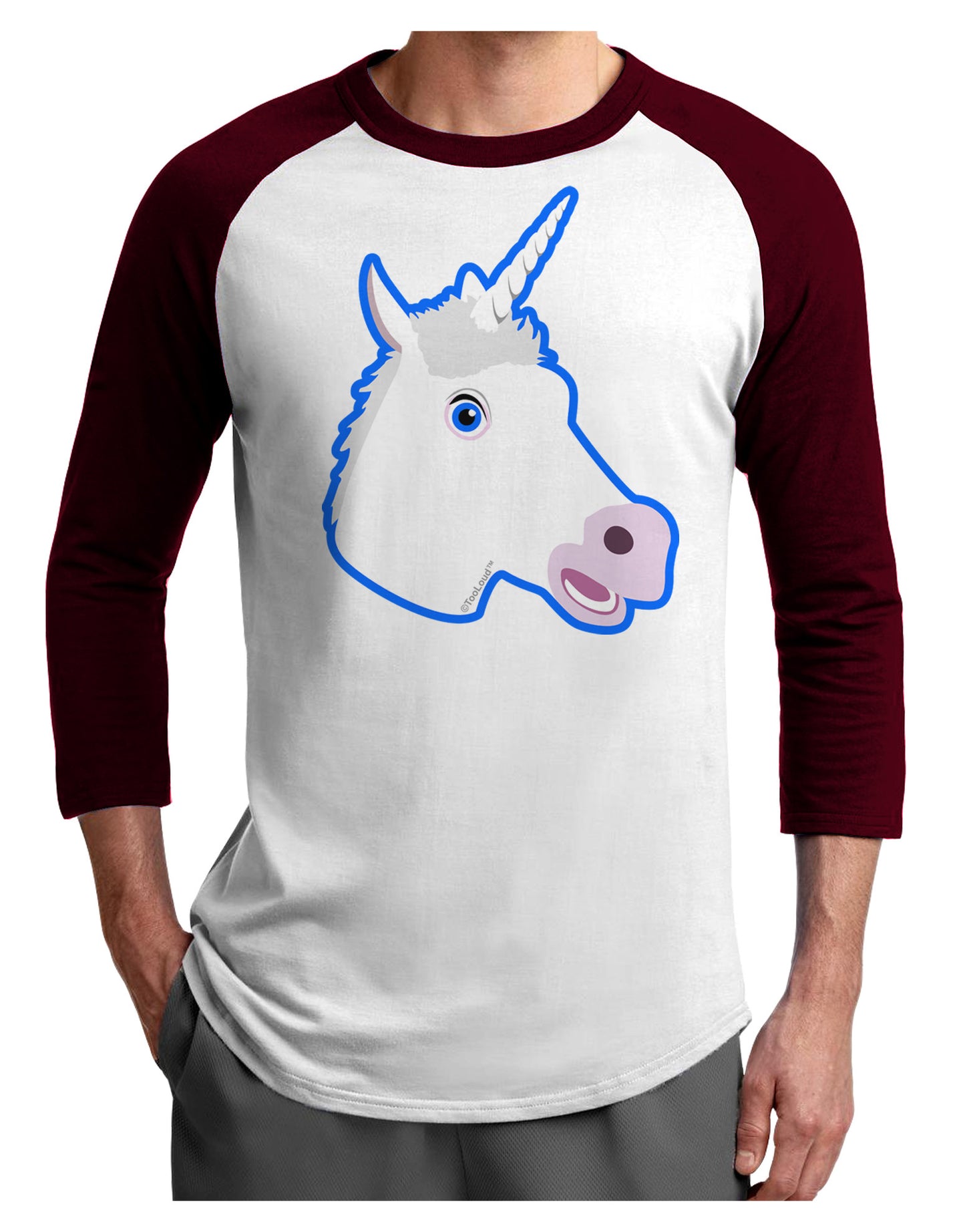 Fanciful Unicorn Adult Raglan Shirt-Raglan Shirt-TooLoud-White-Cardinal-X-Small-Davson Sales
