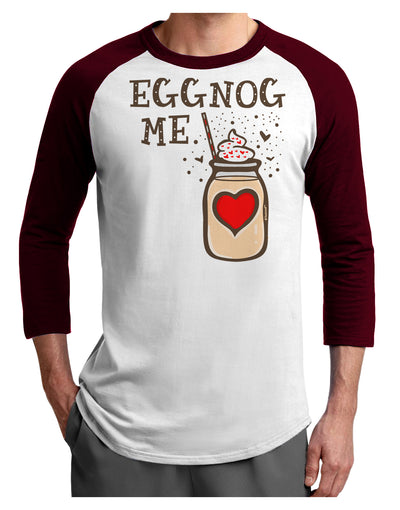 Eggnog Me Adult Raglan Shirt-Mens T-Shirt-TooLoud-White-Cardinal-X-Small-Davson Sales