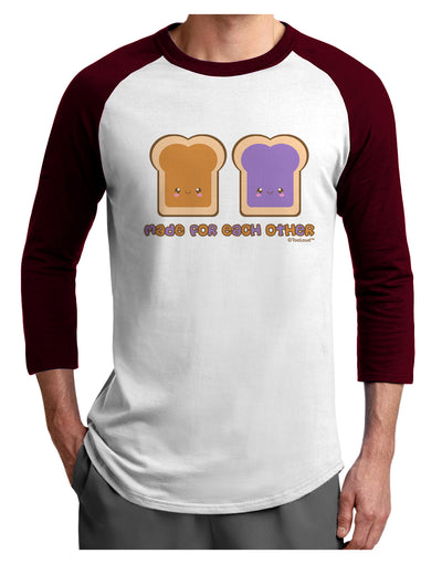 Cute PB and J Design - Made for Each Other Adult Raglan Shirt by TooLoud-TooLoud-White-Cardinal-X-Small-Davson Sales