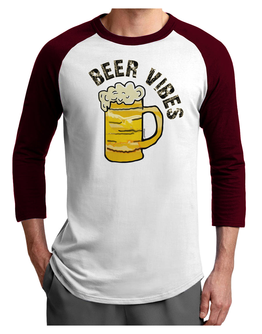 Beer Vibes Adult Raglan Shirt-Mens-Tshirts-TooLoud-White-Black-X-Small-Davson Sales