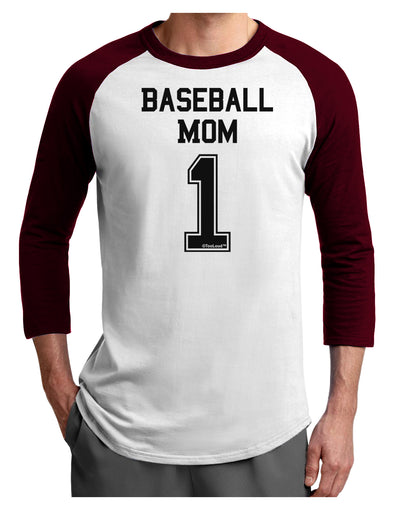 Baseball Mom Jersey Adult Raglan Shirt-TooLoud-White-Cardinal-X-Small-Davson Sales