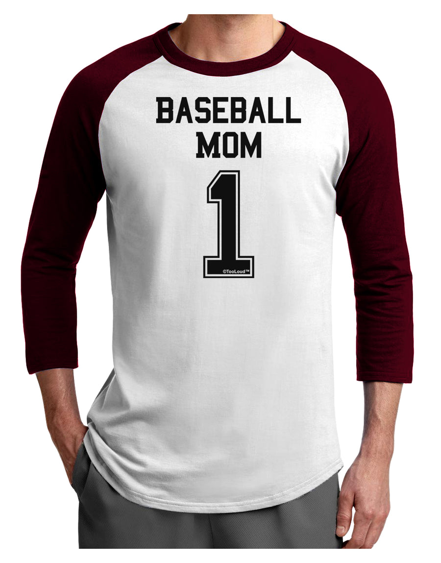 Baseball Mom Jersey Adult Raglan Shirt-TooLoud-White-Black-X-Small-Davson Sales