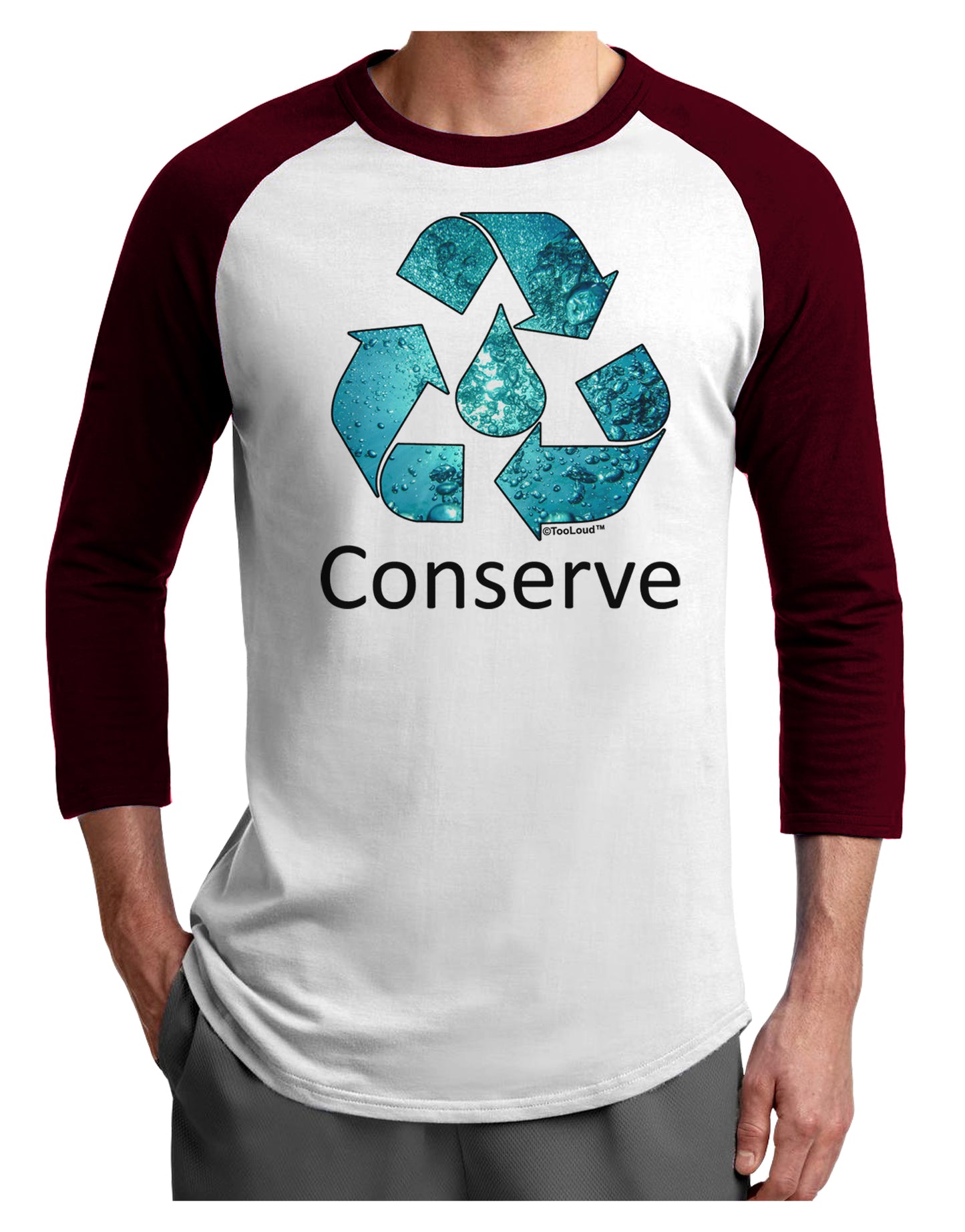 Water Conservation Text Adult Raglan Shirt by TooLoud-TooLoud-White-Cardinal-X-Small-Davson Sales