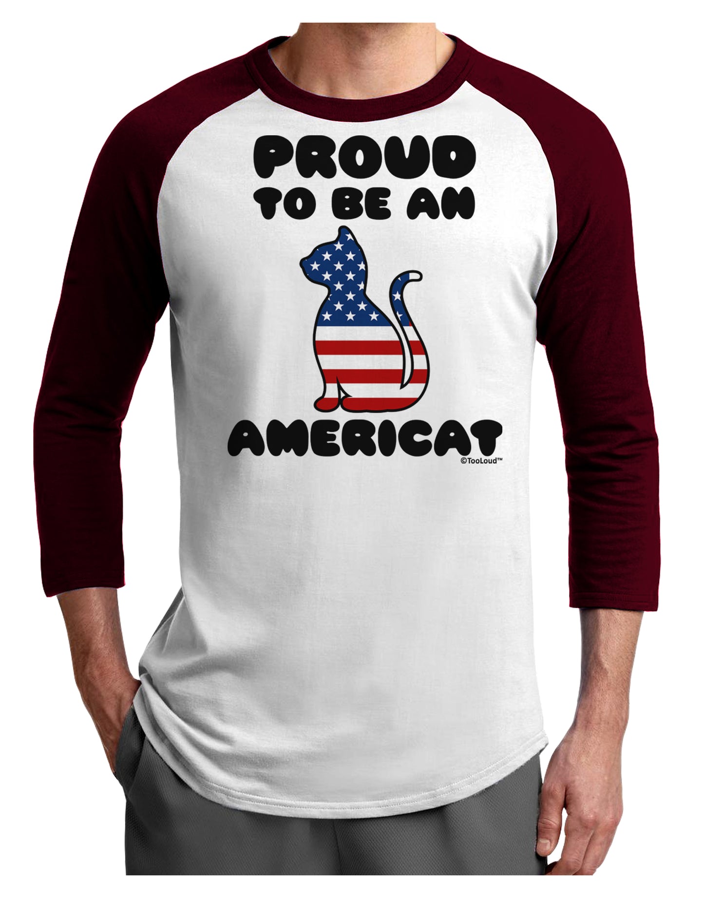 Proud to Be an Americat Adult Raglan Shirt by TooLoud-TooLoud-White-Cardinal-X-Small-Davson Sales