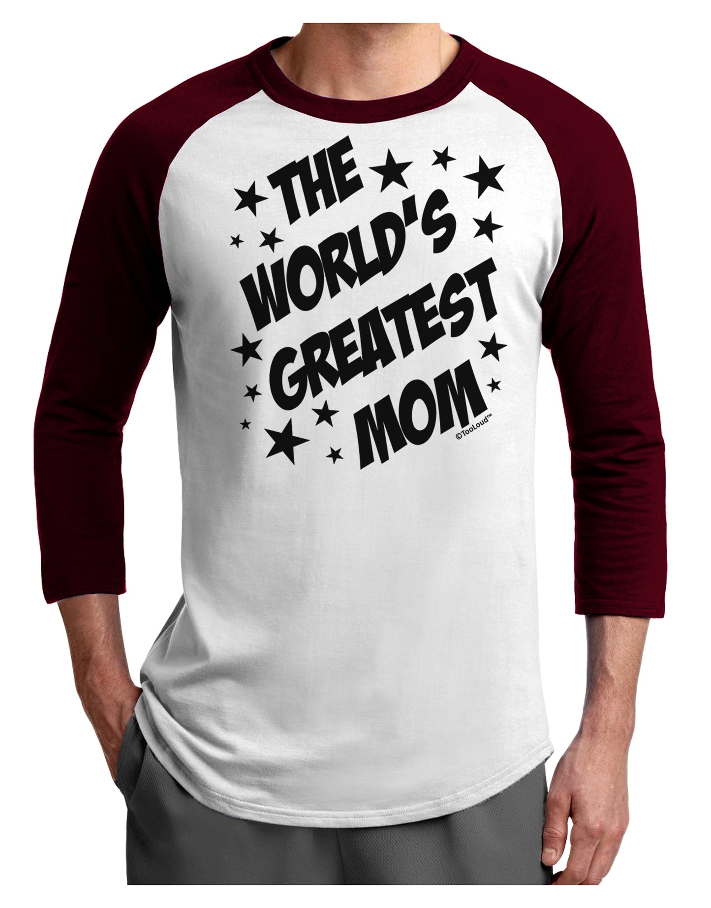 The World's Greatest Mom - Superhero Style Adult Raglan Shirt by TooLoud-TooLoud-White-Cardinal-X-Small-Davson Sales