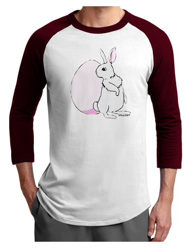 Easter Bunny and Egg Design Adult Raglan Shirt by TooLoud-TooLoud-White-Cardinal-X-Small-Davson Sales