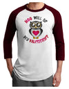 Hoo Will Be My Valentine Adult Raglan Shirt-Raglan Shirt-TooLoud-White-Cardinal-X-Small-Davson Sales