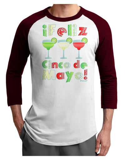 Margaritas - Mexican Flag Colors - Feliz Cinco de Mayo Adult Raglan Shirt by TooLoud-TooLoud-White-Cardinal-X-Small-Davson Sales