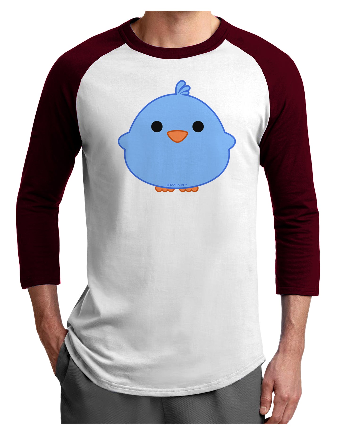 Cute Little Chick - Blue Adult Raglan Shirt by TooLoud-TooLoud-White-Cardinal-X-Small-Davson Sales