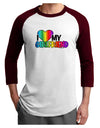 I Heart My Girlfriend - Rainbow Adult Raglan Shirt-Raglan Shirt-TooLoud-White-Cardinal-X-Small-Davson Sales